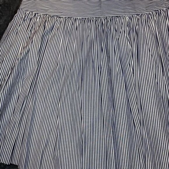 Gap Sz 12 100% Cotton Blue White Striped Skirt Nautical Full Blue A-Line Lined - Picture 5 of 12